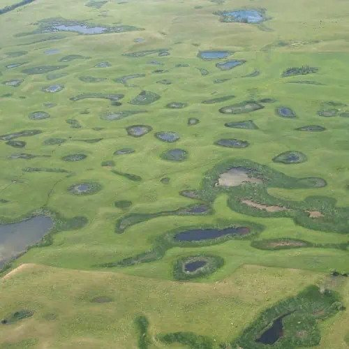 Prairie potholes in South Dakota