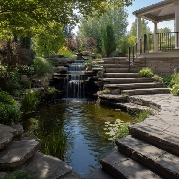 Multi-tiered patio pond