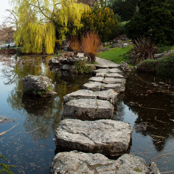 Natural rock stepping stones