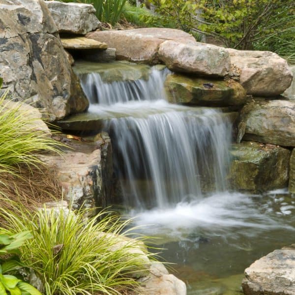Natural stone waterfall