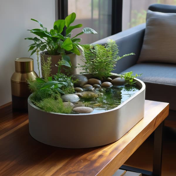 Indoor compact tabletop pond