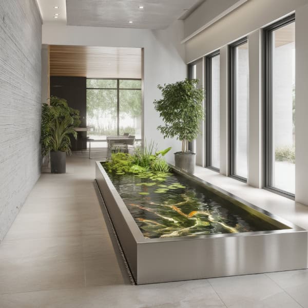 Contemporary steel indoor pond