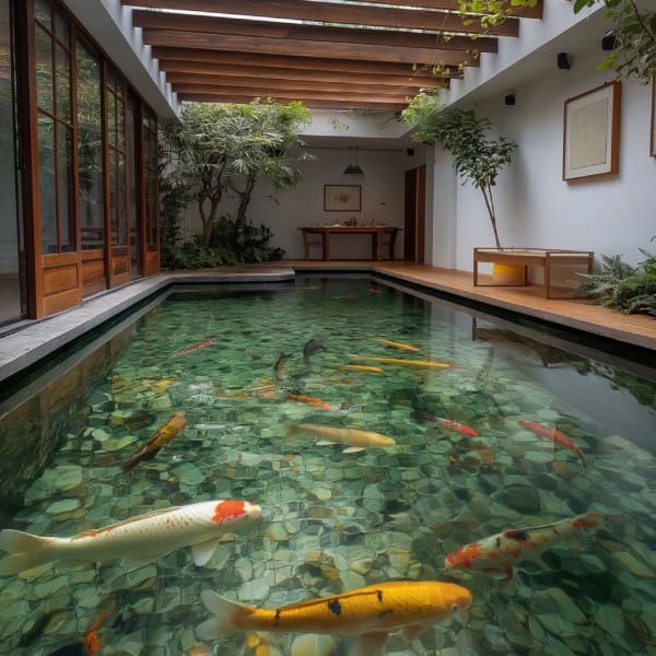 Indoor koi pond